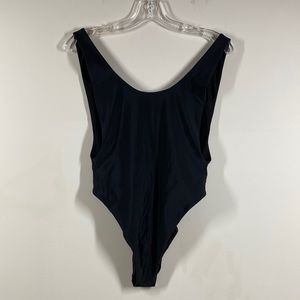 Aerie One Piece Swimsuit Black Scoop Neck & Back Hight Cut Leg Size M